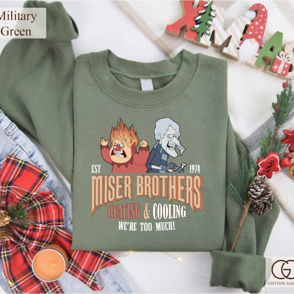 Miser Brothers Heating And Cooling Sweatshirt, Snow Miser &Heat Miser 05
